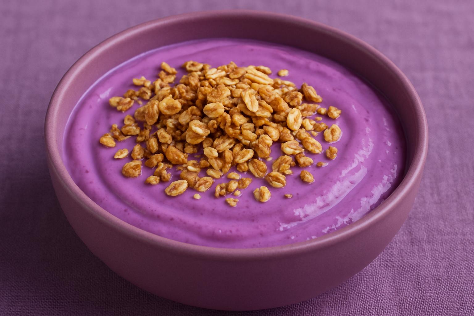 yaourt à l'ube avec muesli